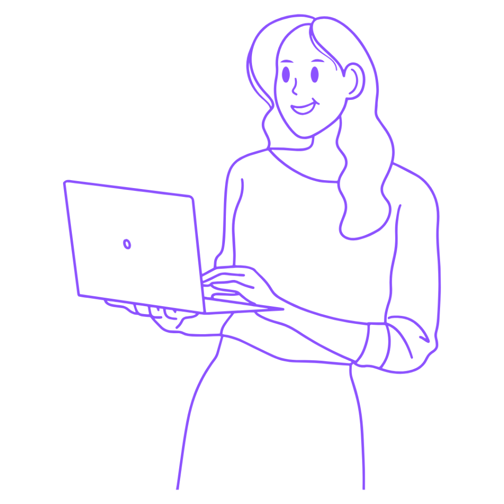Heena Chhabria - SAP Consultant with Laptop Illustration